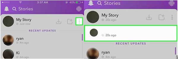 Snapchatで削除するには、スナップを選択します
