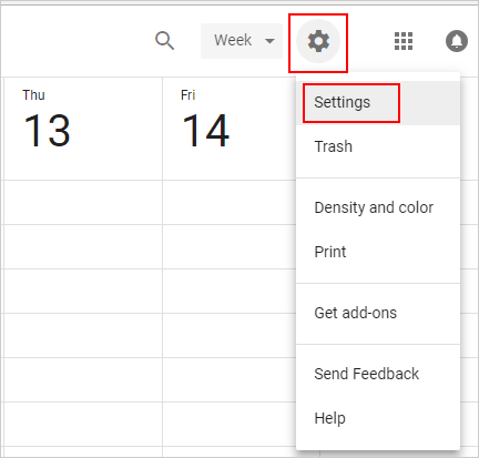 カレンダーをGoogleにインポートします