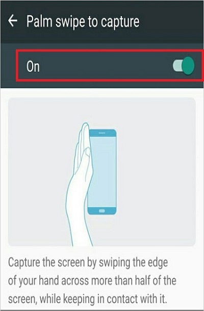 Palm Swipeを使用してSamsungのスクリーンショットを取ります