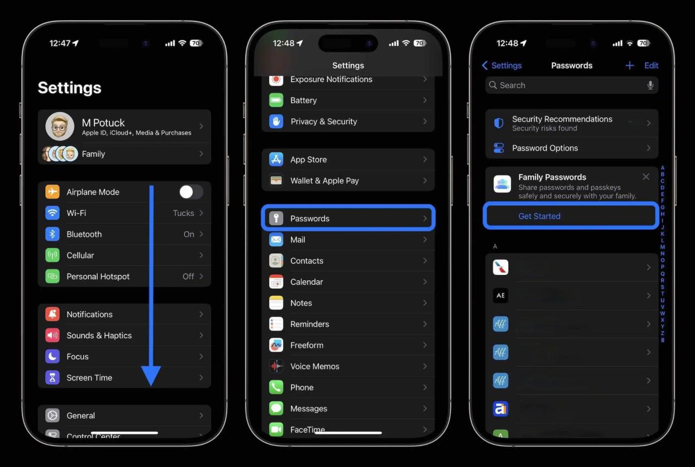 パスワードiPhoneを設定します