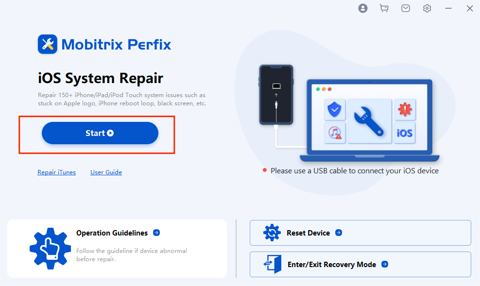 Mobitrix Perfixホームメニュー
