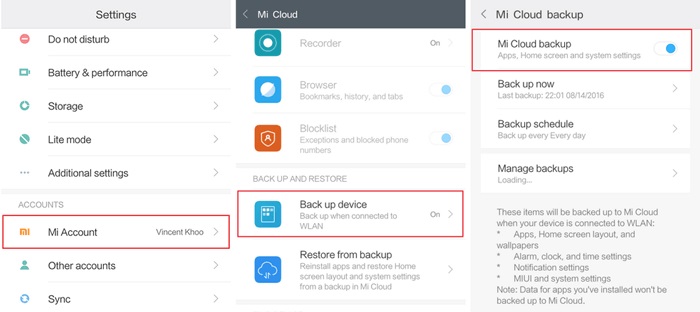 Mi CloudからXiaomiデータを回復します