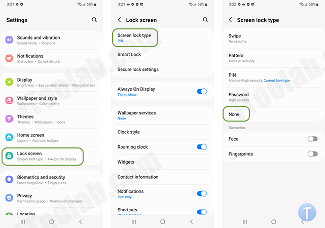 Samsungでスクリーンロックパターンロックを削除します