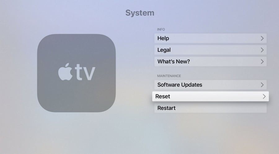 Apple TVをリセットします 