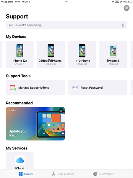 Appleサポートアプリ