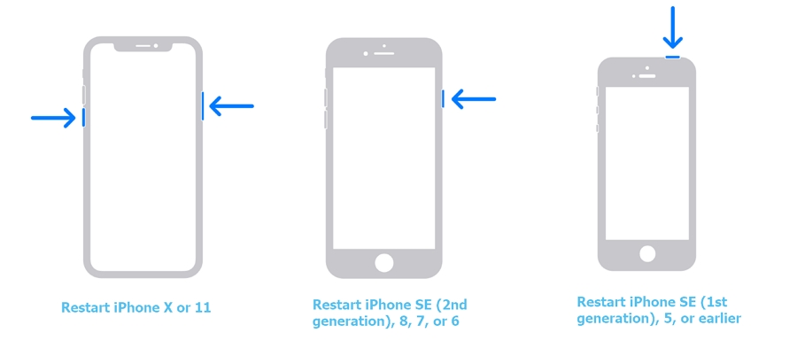 iPhoneを再起動します