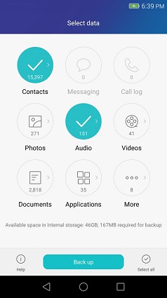 Huaweiバックアップアプリから連絡先を復元します