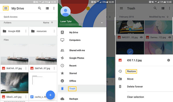 Googleドライブを介して最近削除されたフォルダーからファイルを復元します