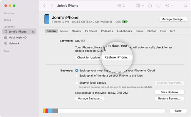 iPhone経由でiPhoneを復元して、iPhoneグレーの死のスクリーンを修正する