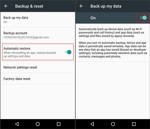 FactoryがGoogleアカウントを介してSamsungをリセットした後にデータを取得します