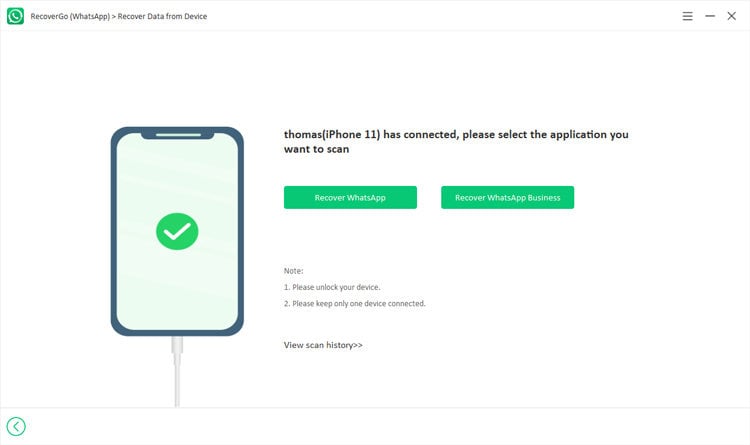 iPhone 2でWhatsApp連絡先を回復します