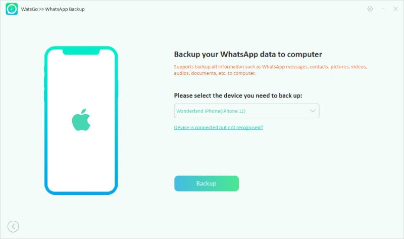 Watsgo Guide -iOSデバイスを選択してバックアップします 