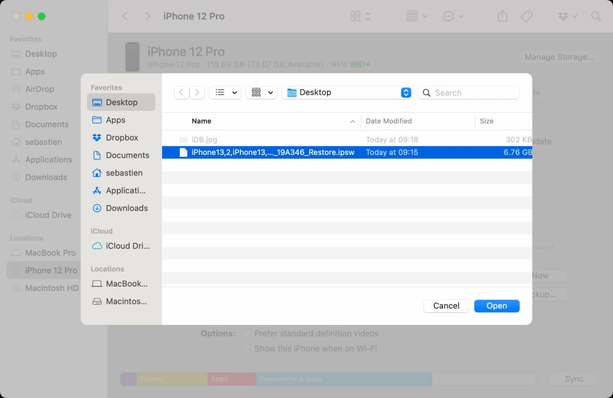 コンピューターなしでiOS 17から16.6から16.6までダウングレードします