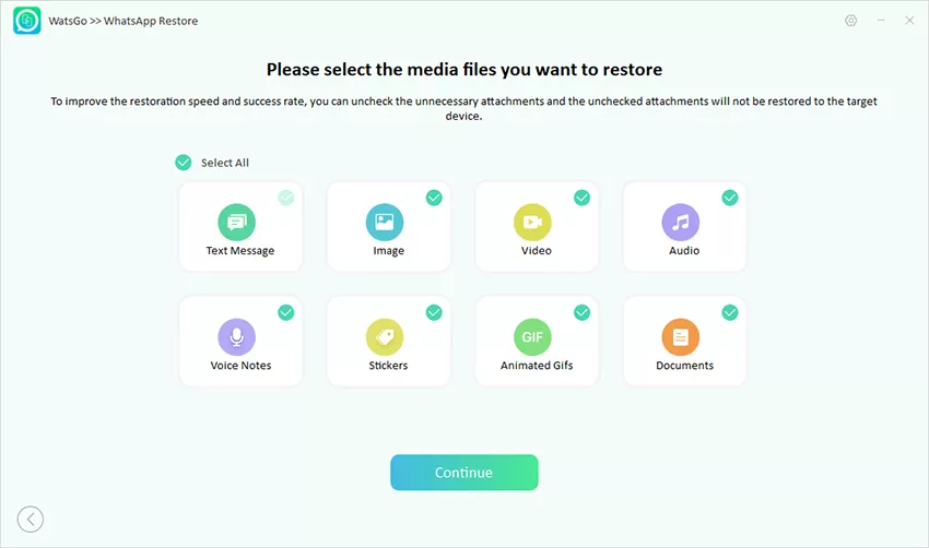 Watsgo Guide -WhatsAppバックアップを復元します