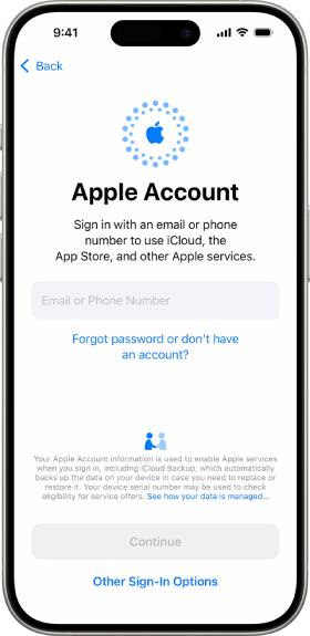 Appleアカウントにサインインします