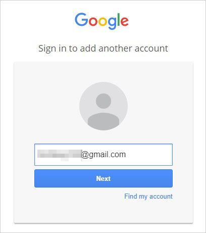 Gmailアカウントを入力します