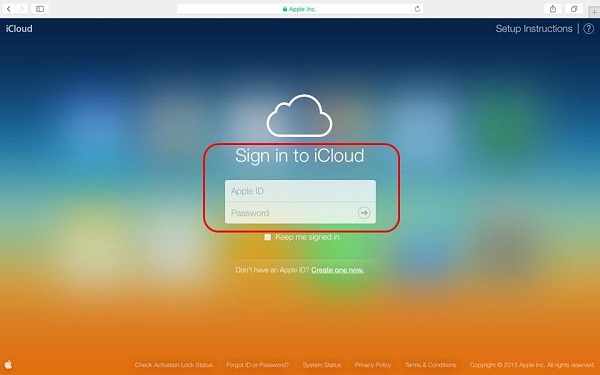 iCloudにログインします