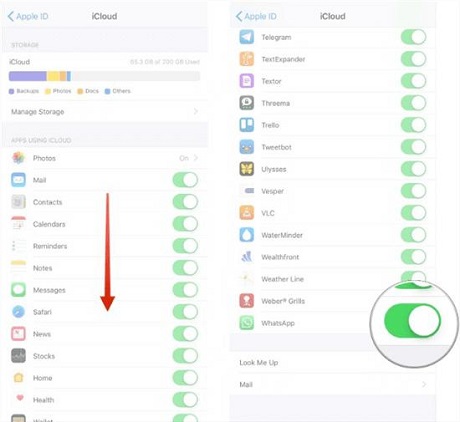 whatsappをiCloudに同期します