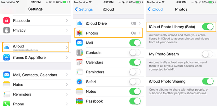 iCloudを使用して、SDカードからiPhoneに写真を移動します