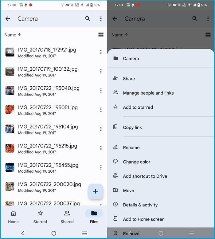 GoogleDriveアップロードを介してAndroidからiPhoneに写真を転送します
