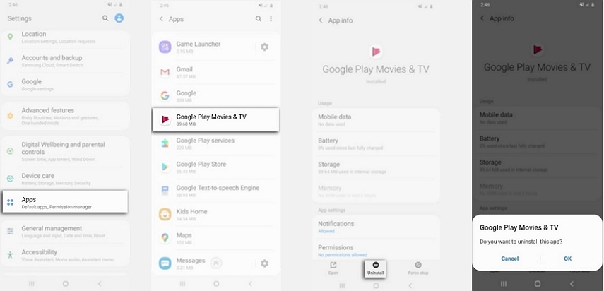 Androidでアプリをアンインストールします