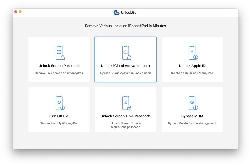 Unlockgo mac remove icloud activation lock interface.jpg