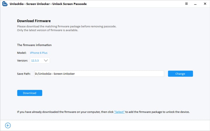 ファームウェアパッケージをダウンロードします