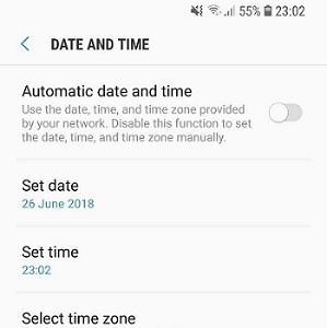 日付時刻設定Android