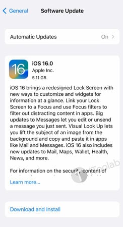 iOSを更新して、iPhoneグレーの死のスクリーンを修正します