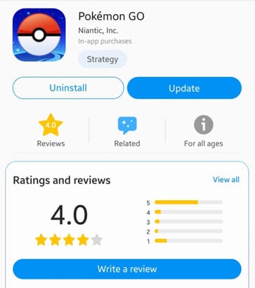 ポケモンGOを更新します