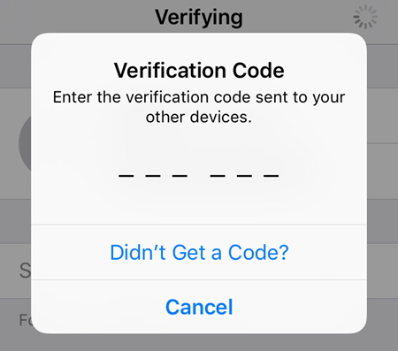 iPhoneの検証コード