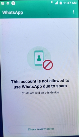 WhatsAppアカウントは使用できません