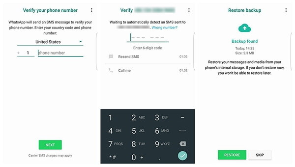 Auto BackupからWhatsAppで削除されたSamsung写真を回復します