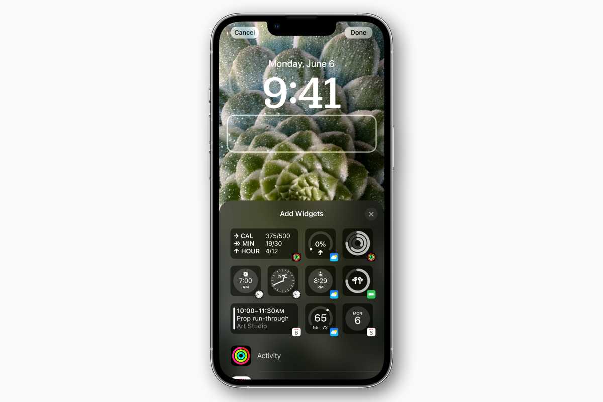iPhoneに設定されたウィジェット