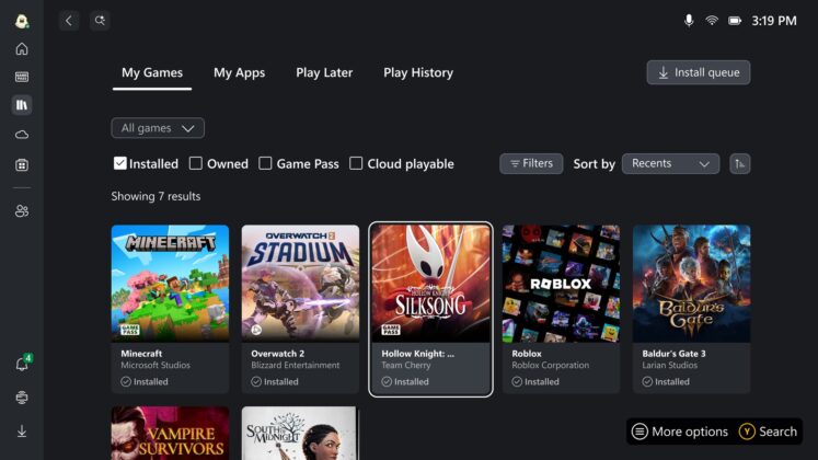 Windows 11用のXbox UI